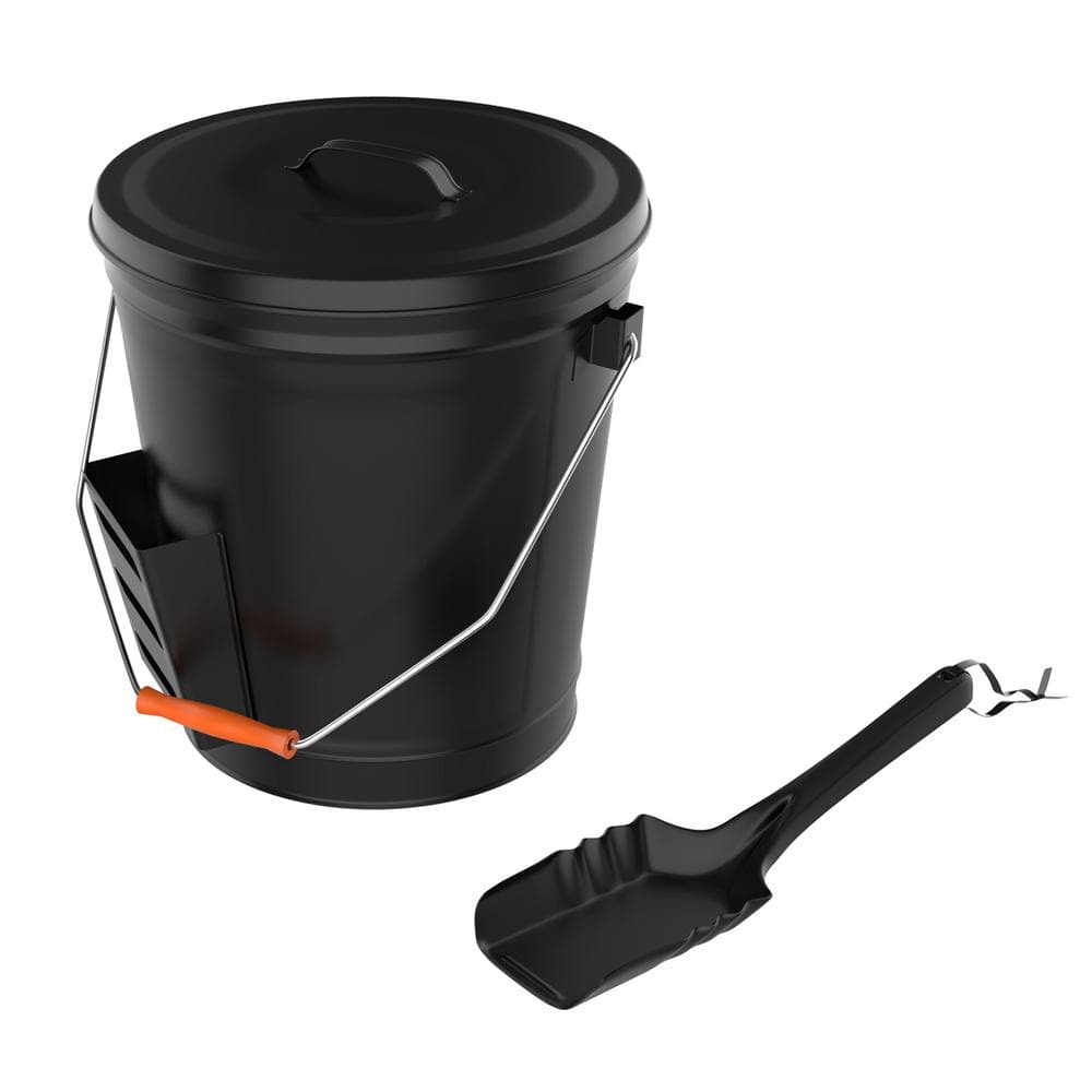 4.75 Gal. Ash Bucket with Lid and Shovel - Hercitys