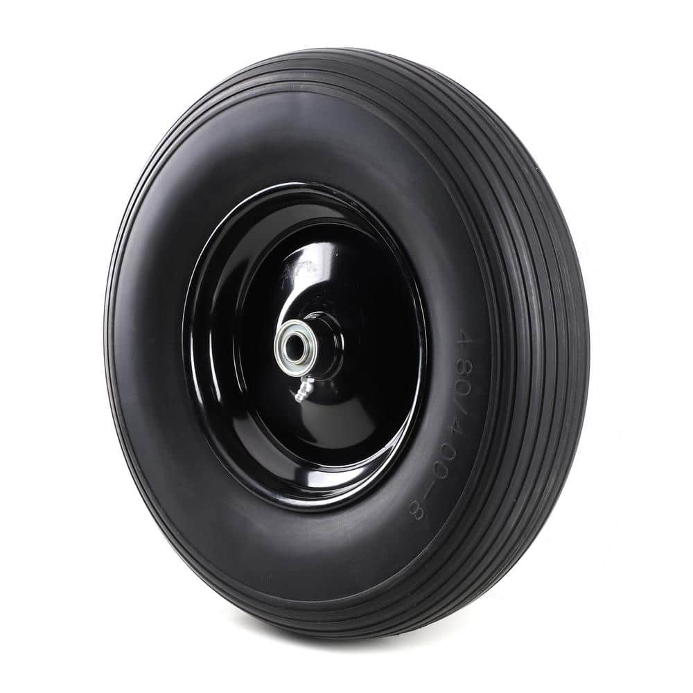 16 in. Replacement Flat Free Universal Wheelbarrow Tire - Hercitys