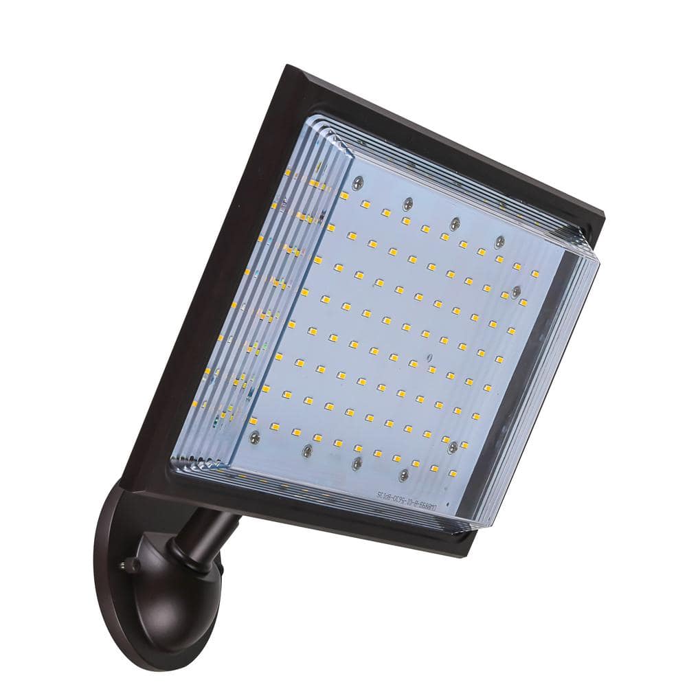 350-Watt Equivalent Bronze Integrated LED Outdoor Street Lamp Flood Light with Dusk to Dawn Control - Hercitys