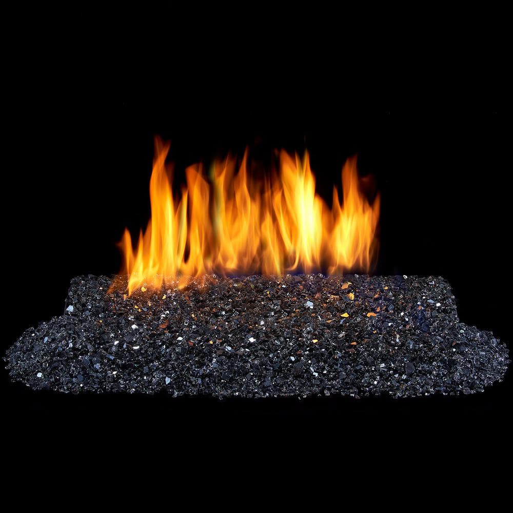 24 in. x 15 in. Direct Vented Natural Gas Log Sets with Fire Glass Burner Kit - Hercitys