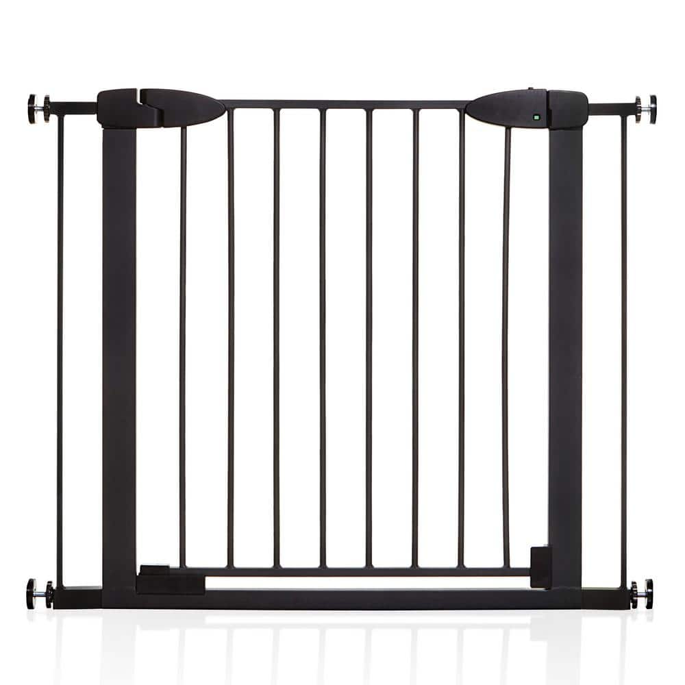 29in Tall Metal Boston 29.5 in.-38 in. W Pressure Mounted Auto-Close Baby Gate – Black - Hercitys