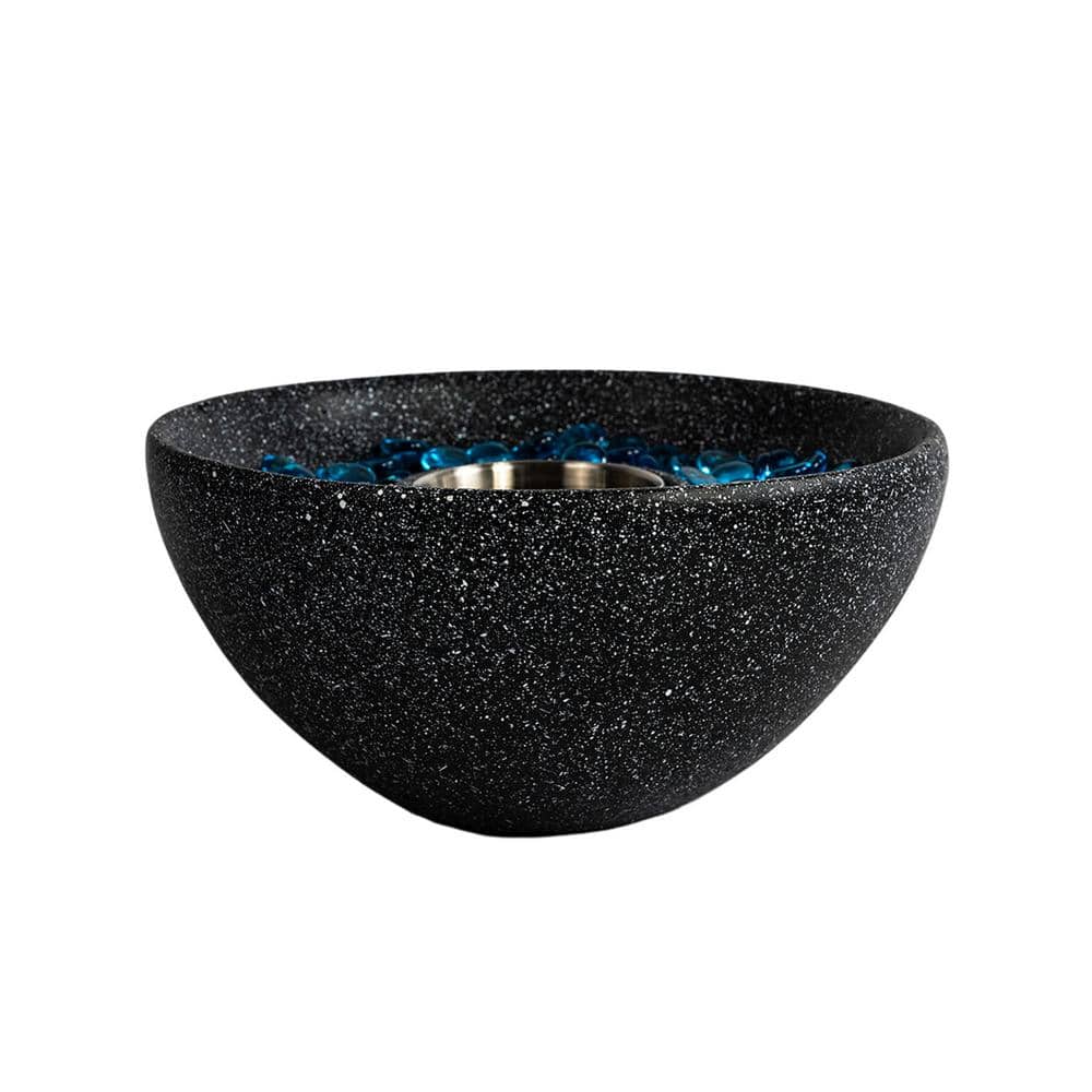 5.12 in. Bowl Shaped Concrete Ethanol Outdoor and Indoor Tabletop Fireplace - Hercitys