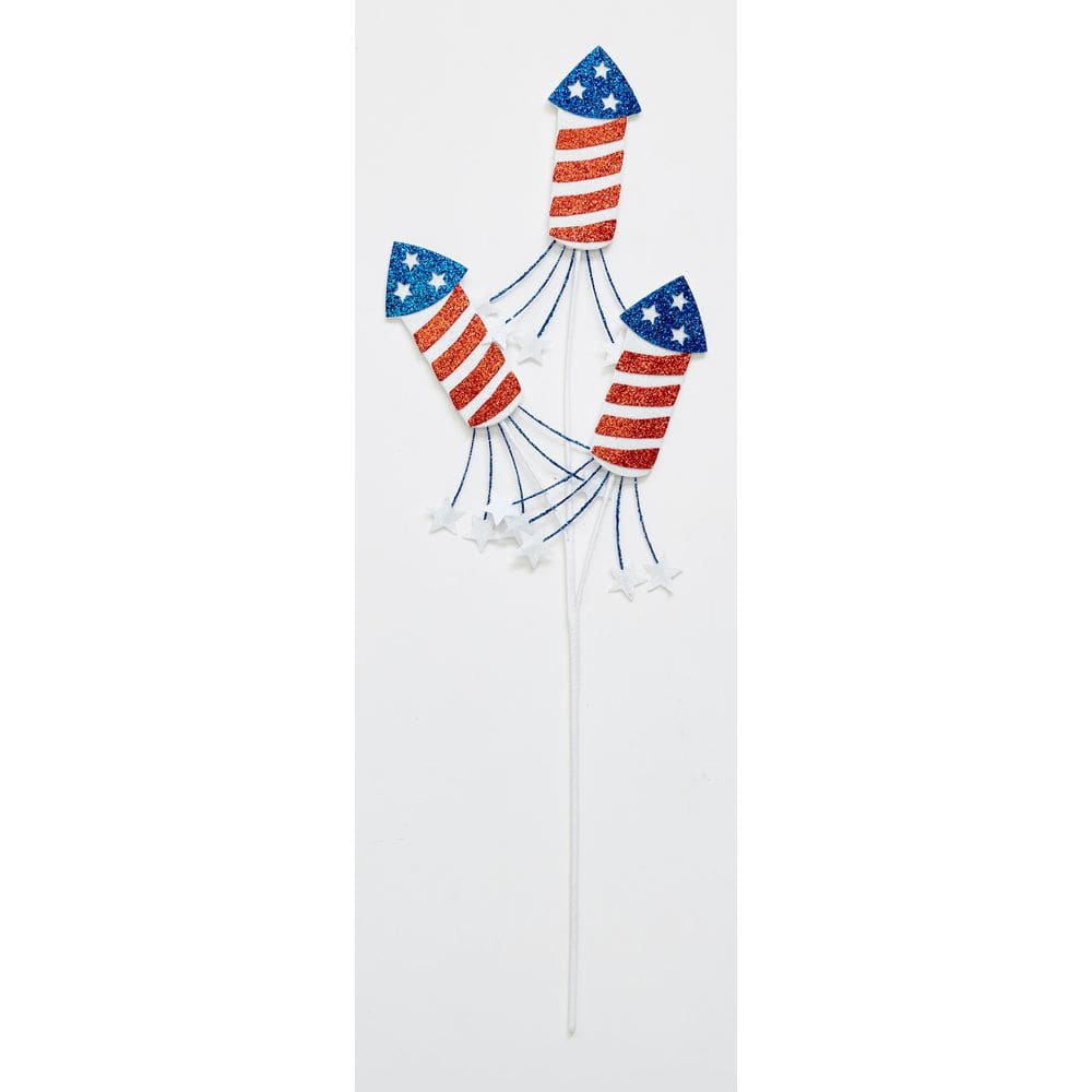 25 in Red, White and Blue Rocket x 3 with Stars Spray, Set of 3 - Hercitys