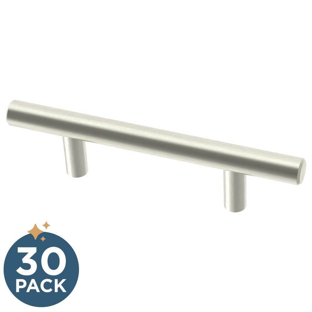30-Pack Simple Bar 3 in. (76 mm) Modern Cabinet Drawer Pulls in Stainless Steel - Hercitys