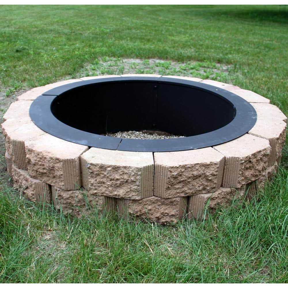 30 in. Dia Round Steel Wood Burning Fire Pit Rim Liner - Hercitys
