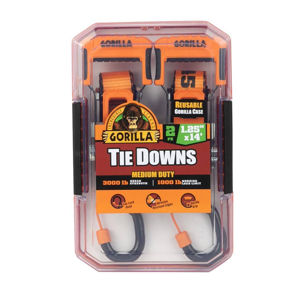 14 ft. x 1.25 in. Medium Duty Tie Down Ratchet Strap (2-Pack) - Hercitys