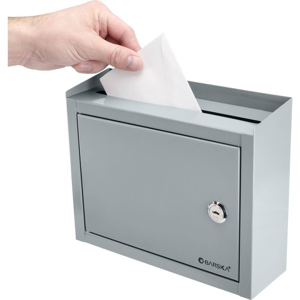 0.13 cu. ft. Steel Multi-Purpose Safe Drop Box, Gray - Hercitys