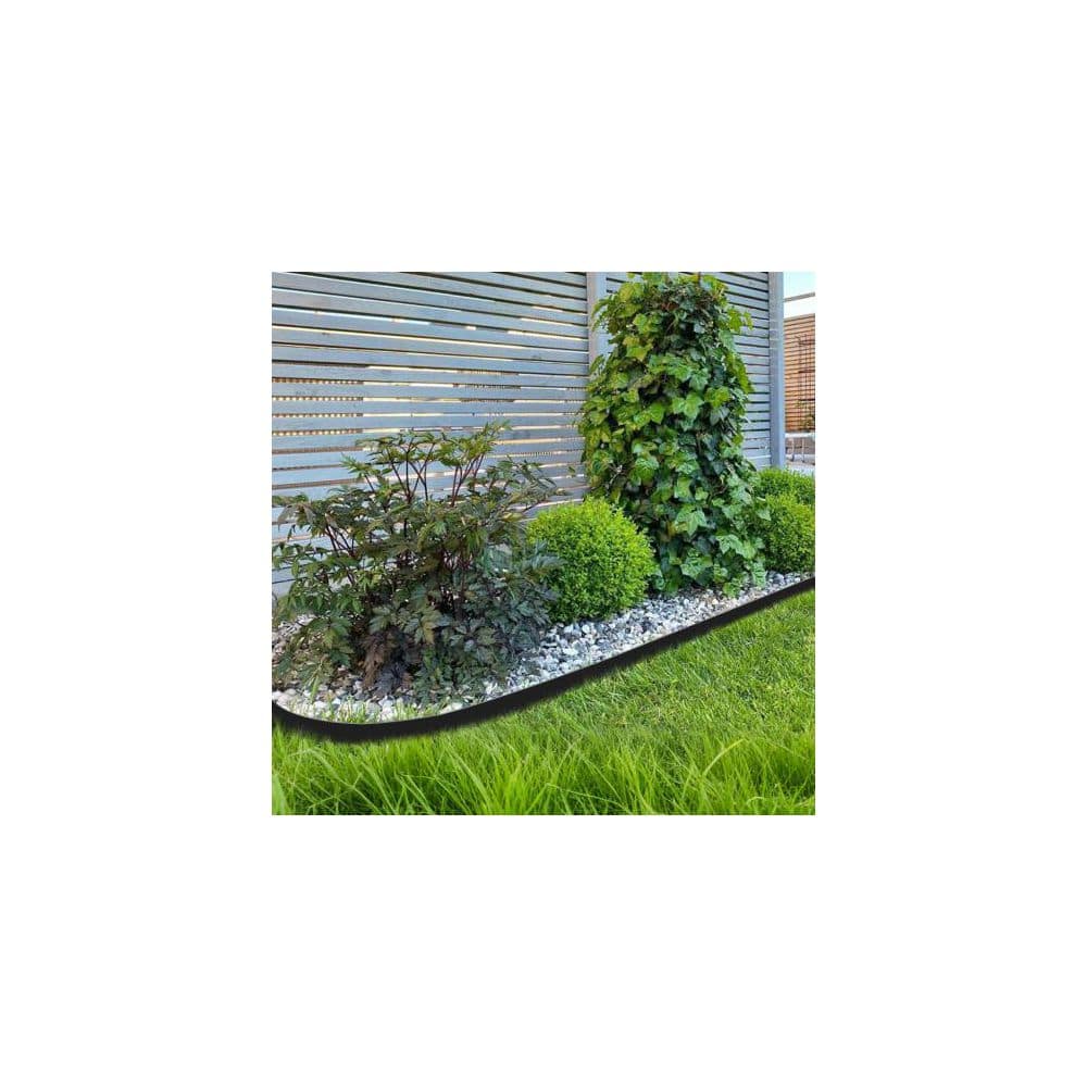 42 in. x 8 in. x 0.2 in. Black Steel Landscape Edging with Rust-Resistant and Waterproof Metal Border (2-Piece) - Hercitys