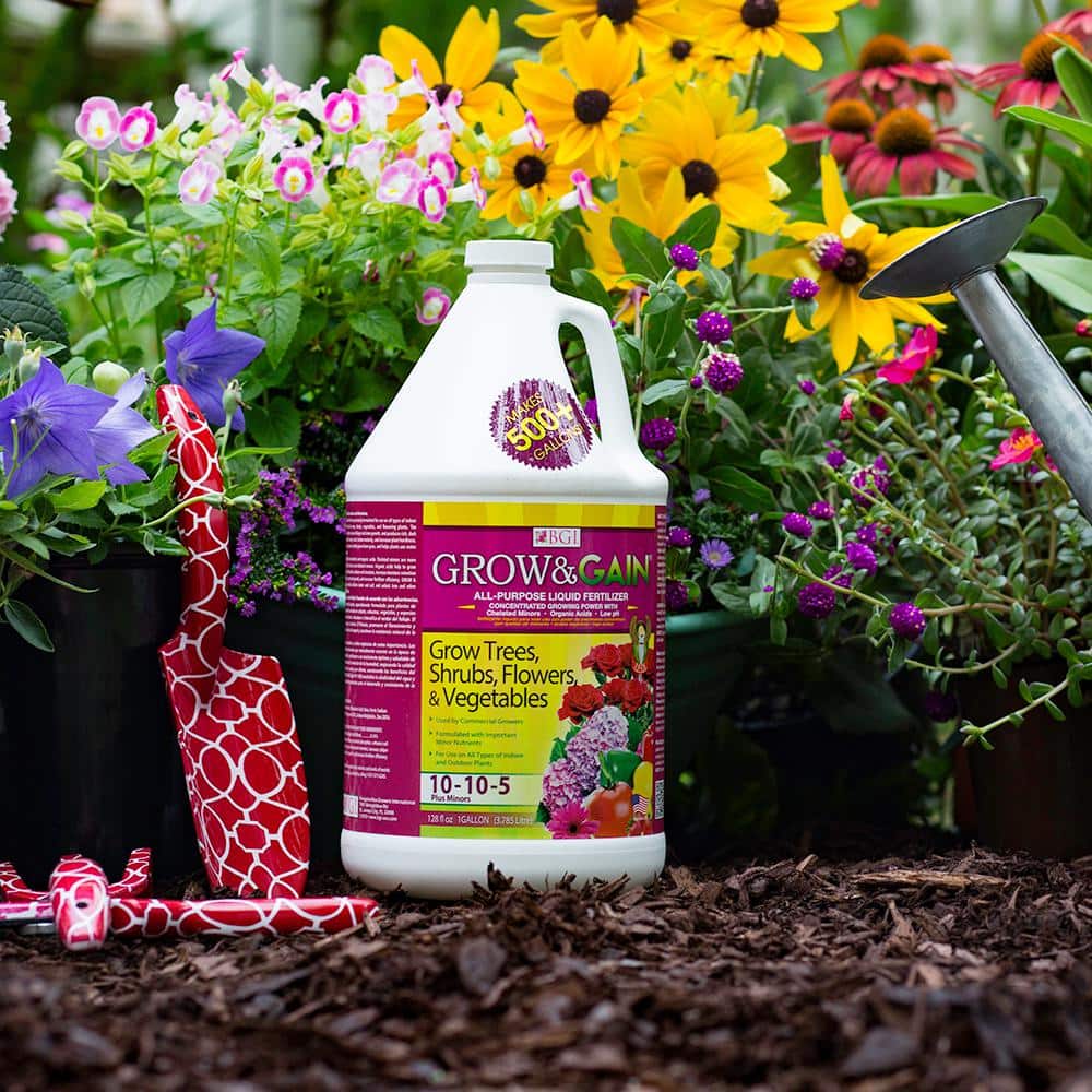 128 oz. 10-10-5 Grow and Gain All Purpose Liquid Plant Fertilizer - Hercitys
