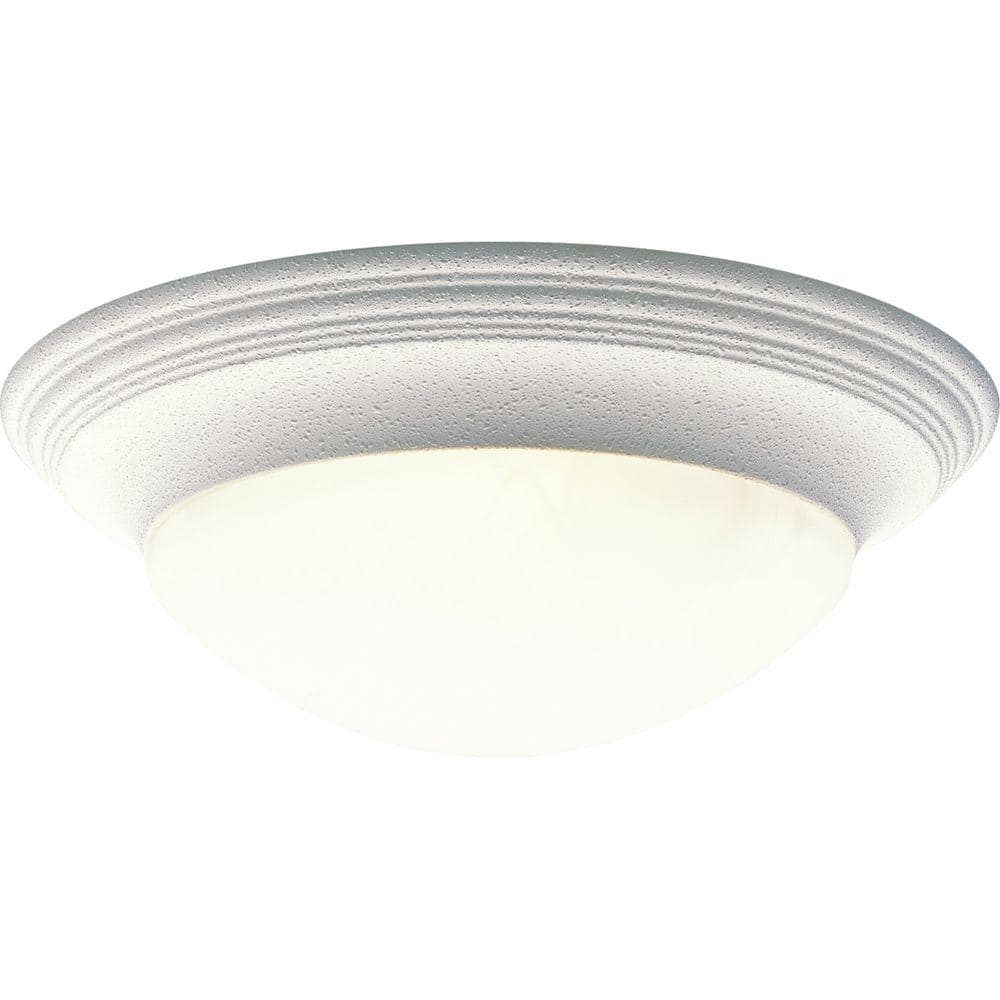 3-Light White Flush Mount with Alabaster Glass - Hercitys