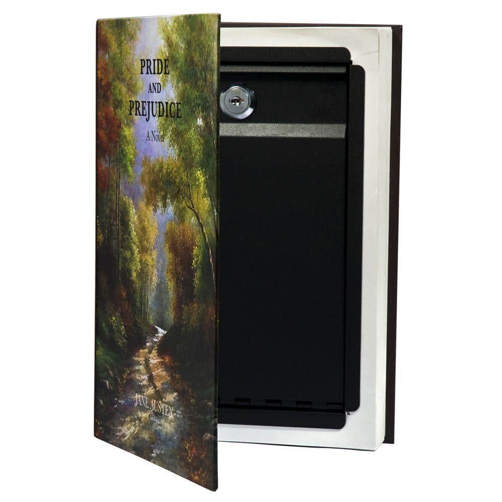 0.02 cu. ft. Steel Real Paper Book Lock Box Safe with Key Lock - Hercitys