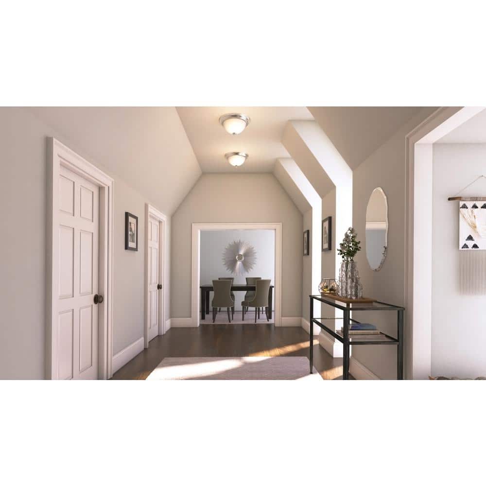 13 in. 2-Light Brushed Nickel Flush Mount - Hercitys