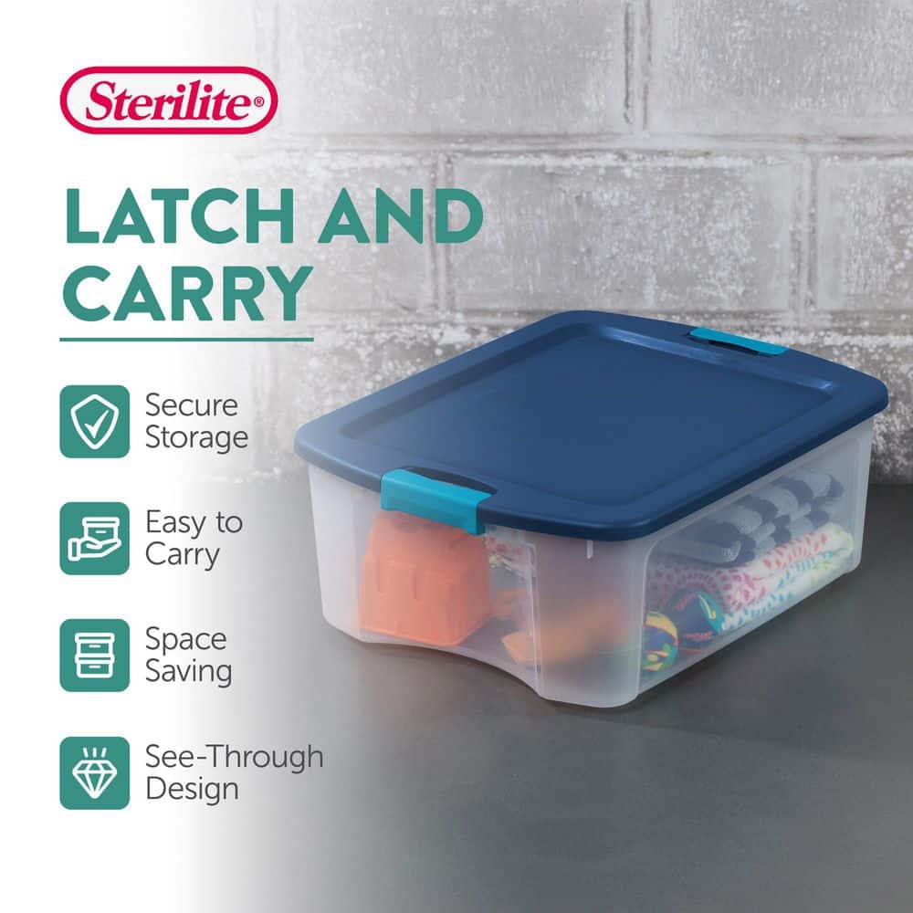 12 Gal. Latch and Carry Storage Tote Box Container in Clear (12-Pack) - Hercitys
