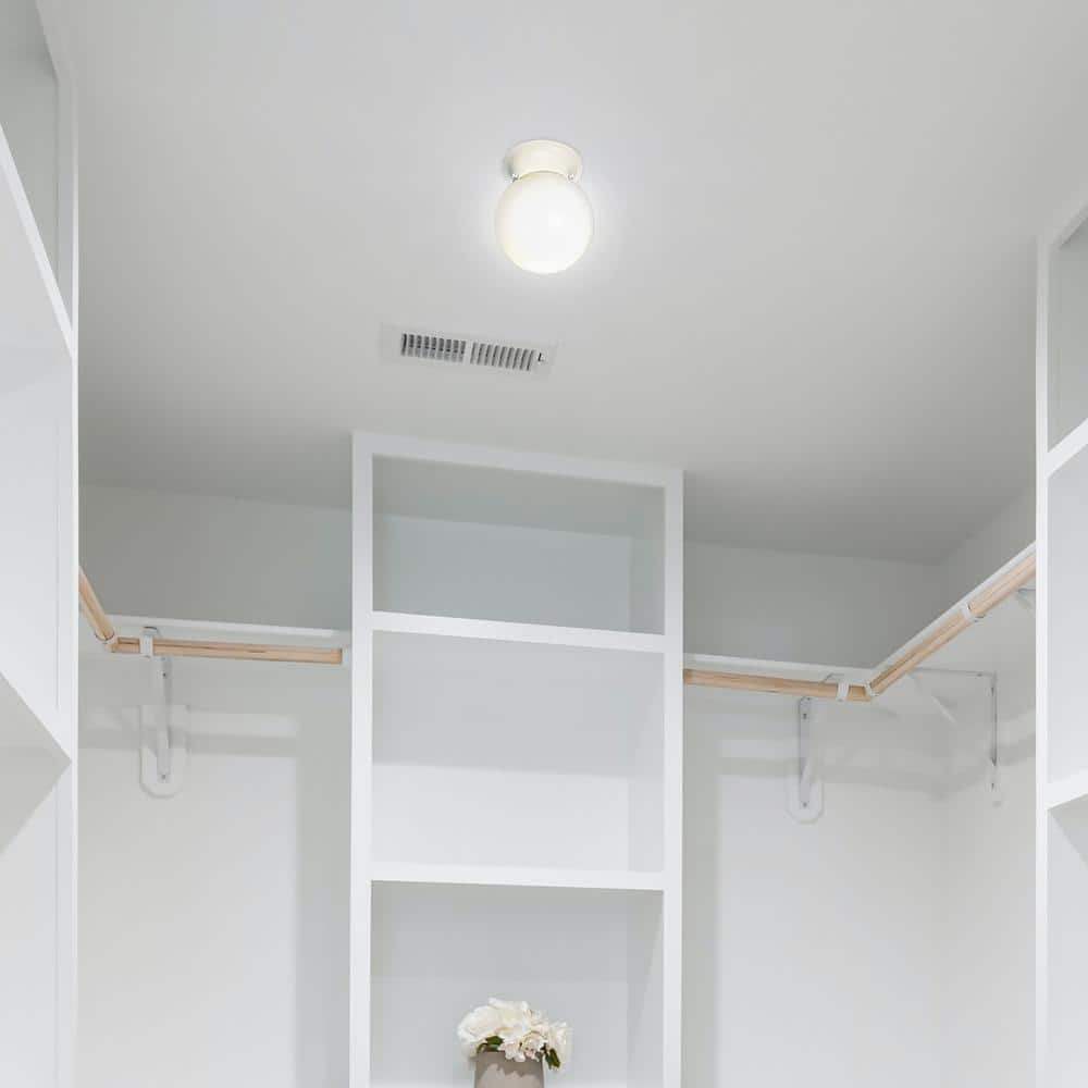 1-Light White Flushmount - Hercitys