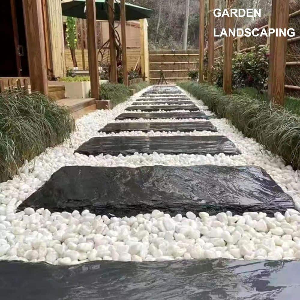 1/2 in. White Matted Pebbles for Outdoor Garden, Landscape, Walkway and Aquarium Decor 18 lbs. Bag - Hercitys