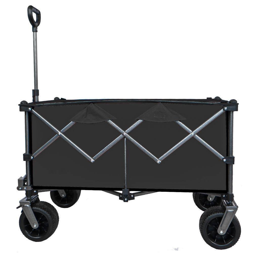1.58 cu. ft After Folding Steel Garden Cart Collapsible Folding Wagon, Push Pull Foldable Beach Wagon Cart - Hercitys