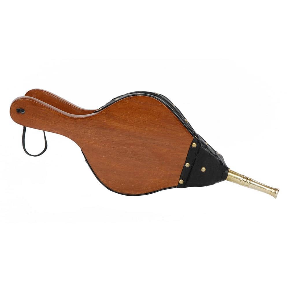 15 in. L Natural Wood Black and Brass Small Classic Fire-Starting Bellow - Hercitys