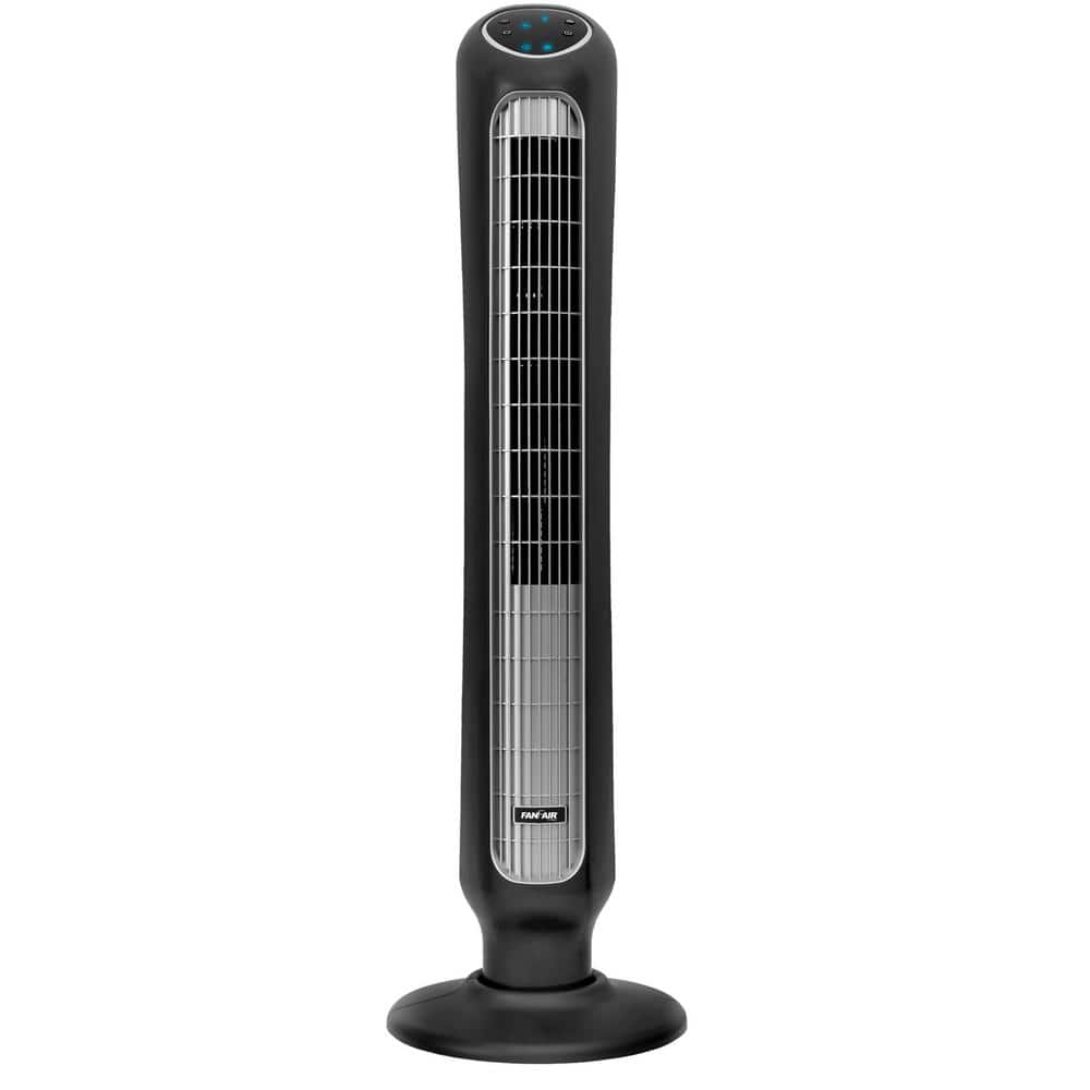 43 in. 5 Fan Speeds Tower Fan in Black with Oscillation - Hercitys