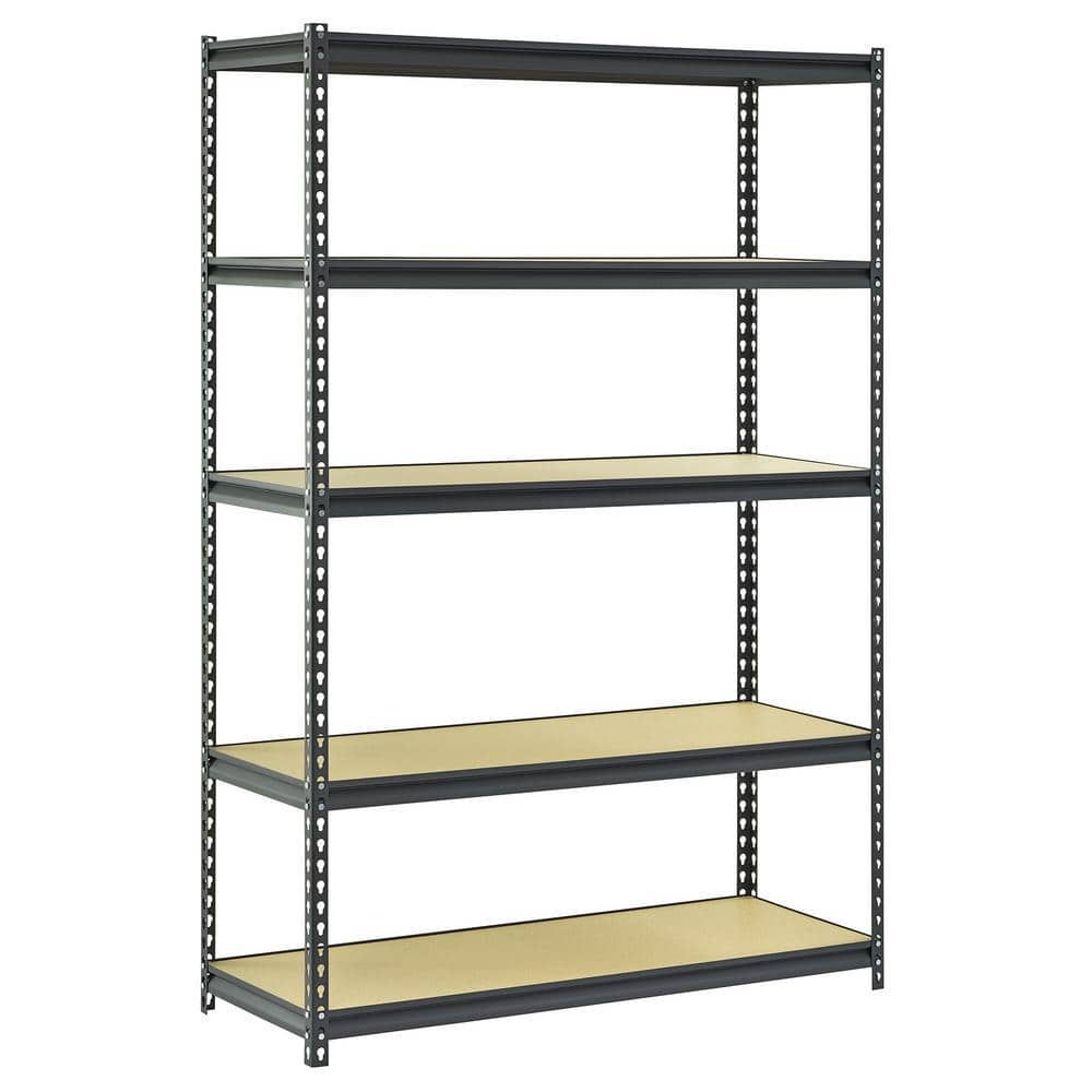 5-Shelf Steel Shelving Unit in Black (72 in. H x 48 in. W x 18 in. D) - Hercitys
