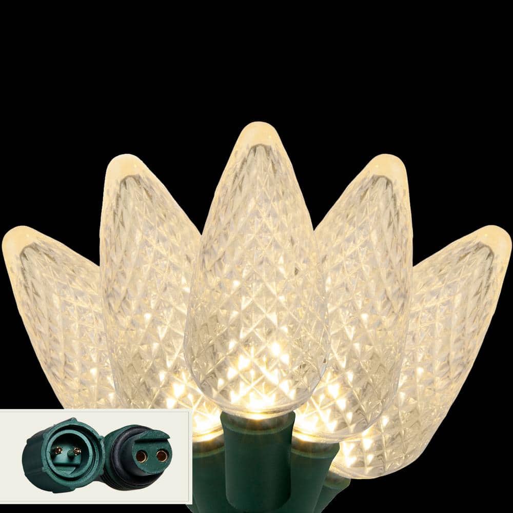 24 ft. 25-Light LED Warm White Commercial C9 String Lights with Watertight Coaxial Connectors - Hercitys