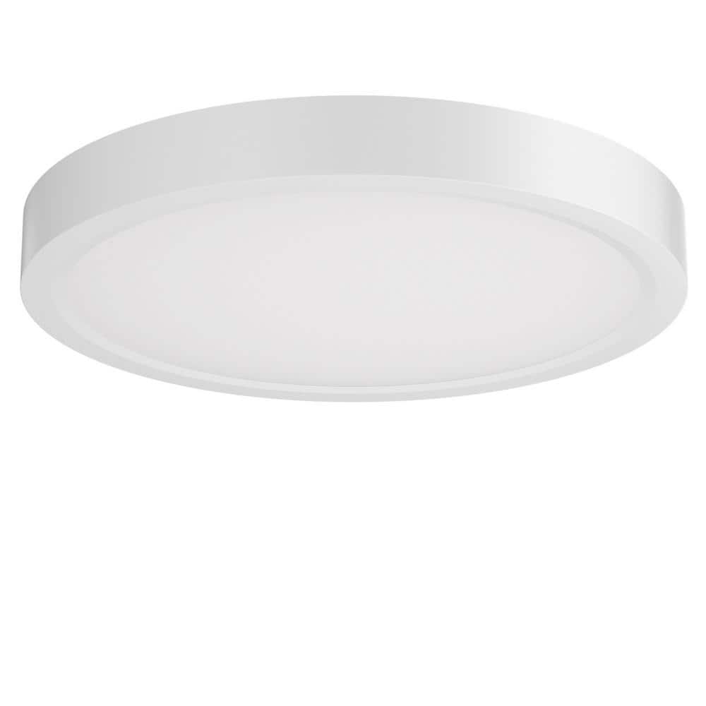 12 in. Modern White Integrated LED 2100 Lumen 6000K Round Flat Panel Ceiling Flush Mount For Bathroom, Hallway, Kitchen - Hercitys