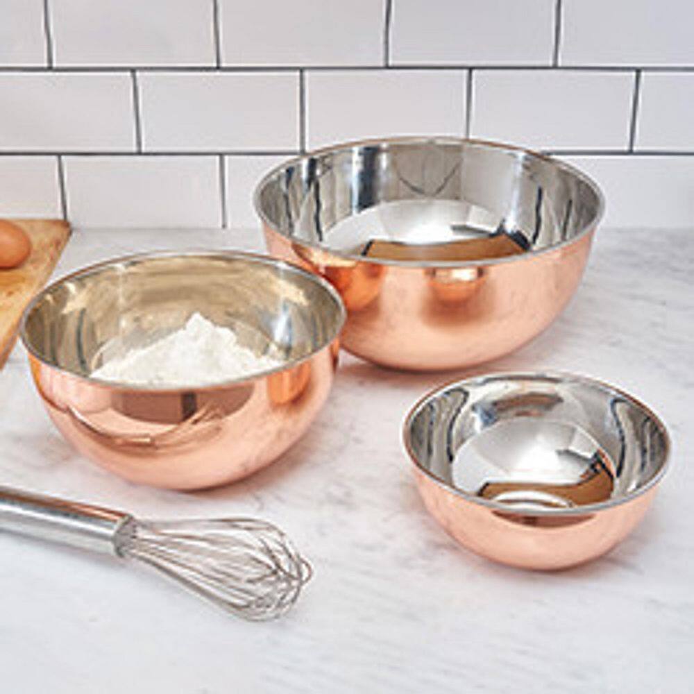 3 Piece Copper Mixing Bowl Set - Hercitys