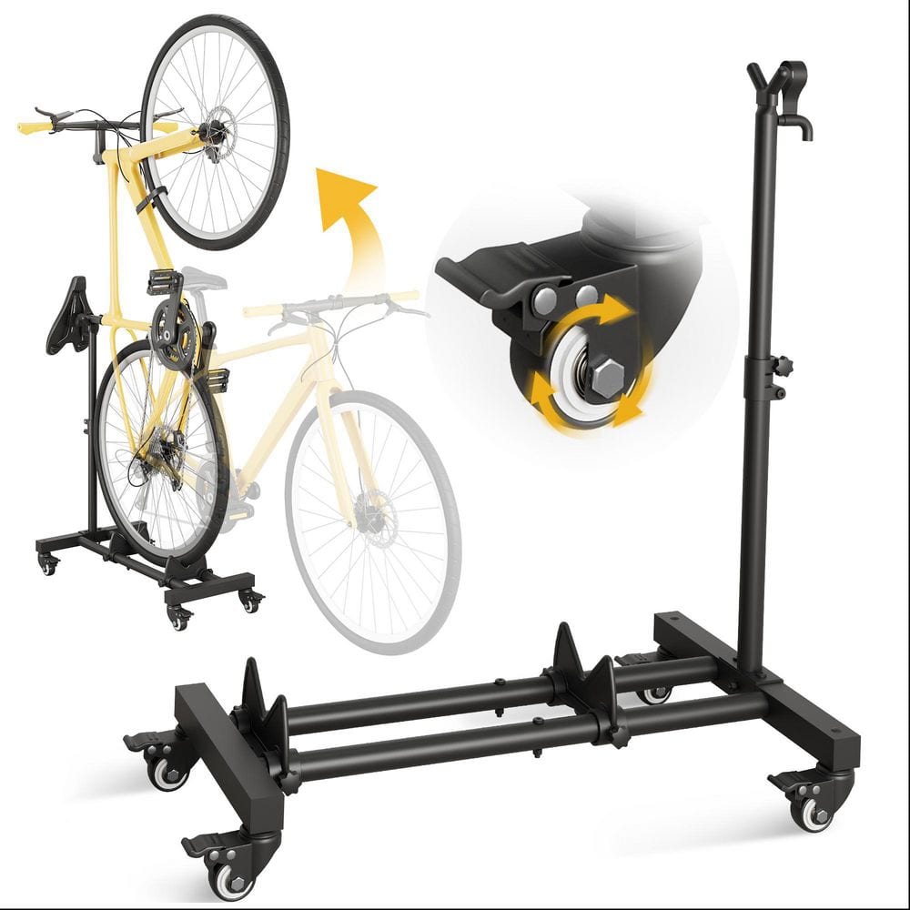 55 lbs Capacity Vertical Bike Stand Freestanding Indoor Bike Storage Rack Upright Bicycle Floor Stand - Hercitys
