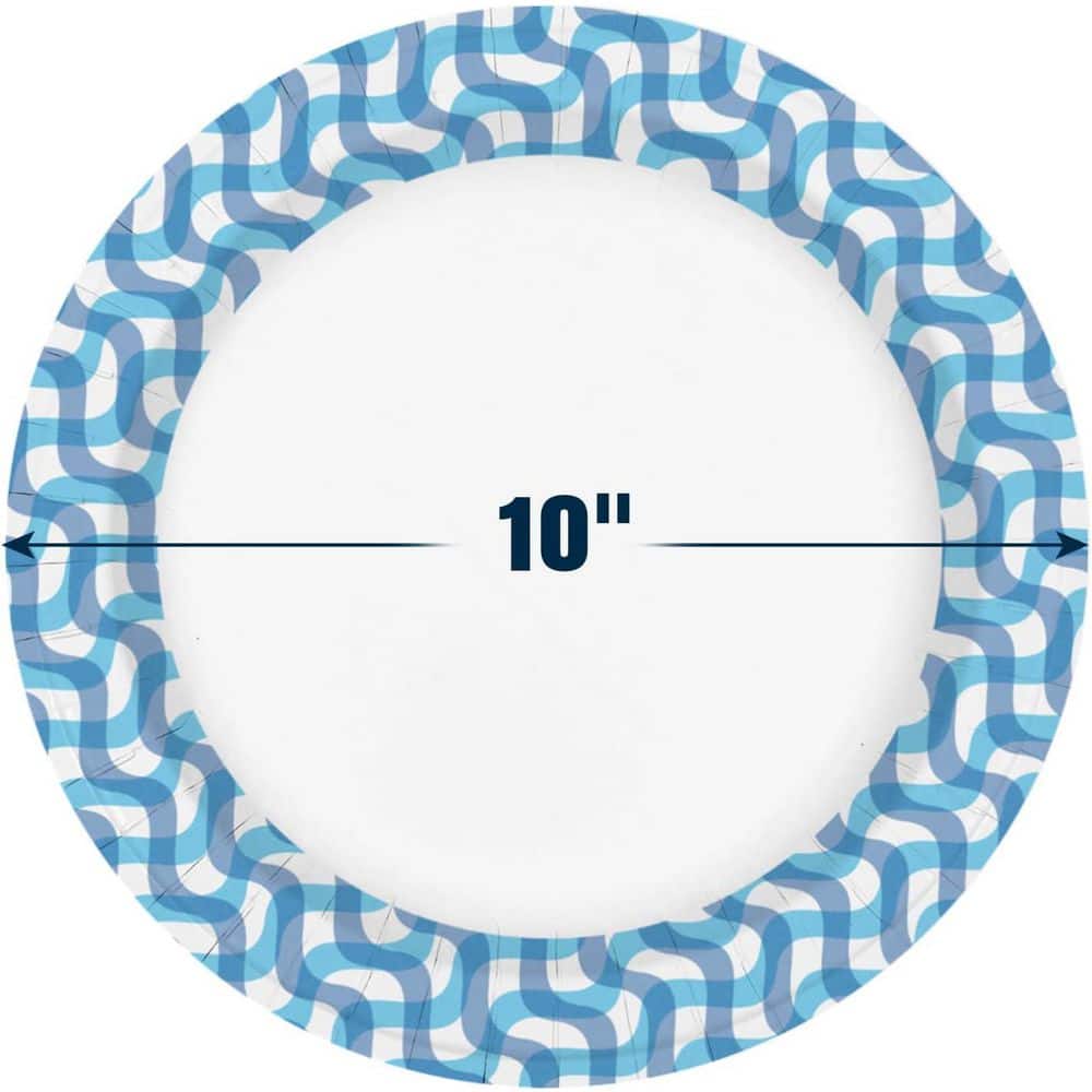 10 in. Disposable Paper Plates, 300 Count, Heavy Duty Dinner Plates for Parties, Picnics, and Everyday Use - Hercitys