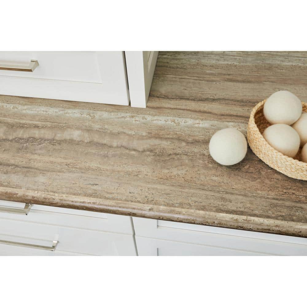 4 ft. x 8 ft. Laminate Sheet in 180fx Hazelnut Travertine with Satin Touch Finish - Hercitys