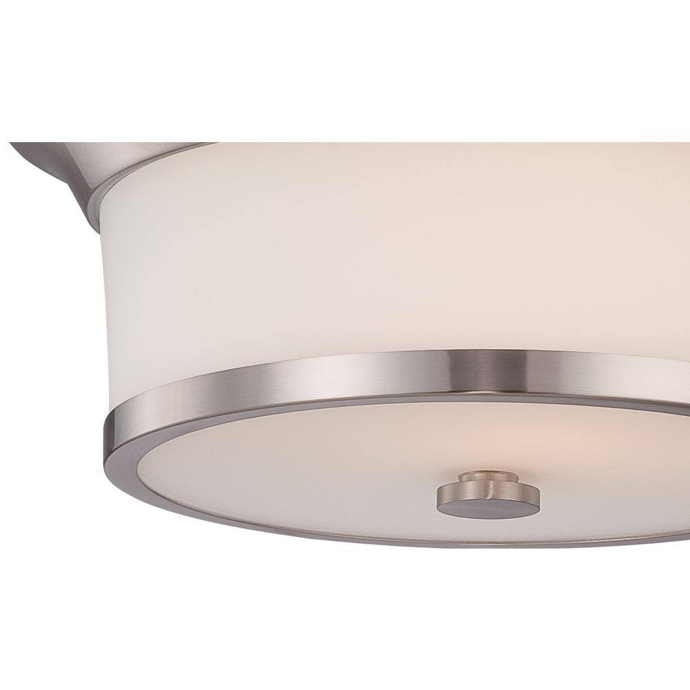 13.13 in. 2-Light Brushed Nickel Semi-Flush Mount - Hercitys