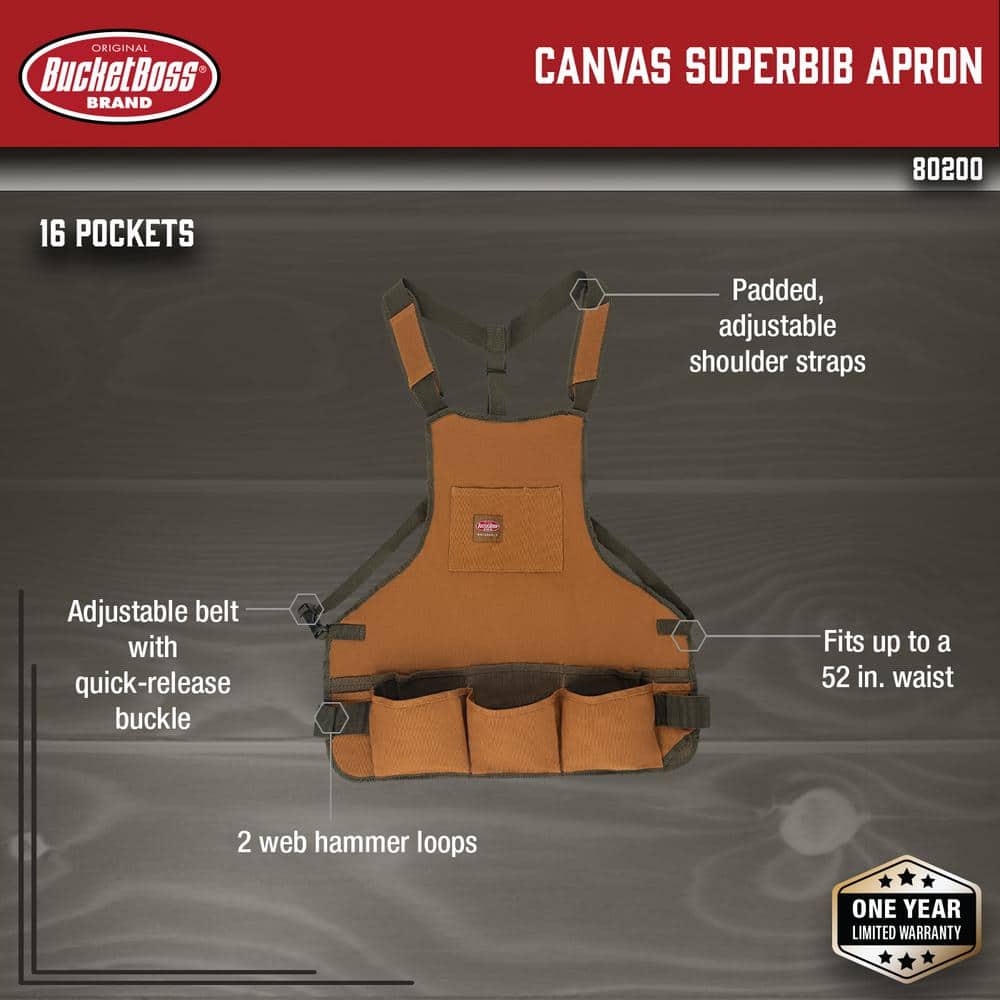 23 in. 16-Pocket Duckwear Super Bib Tool Work Apron - Hercitys