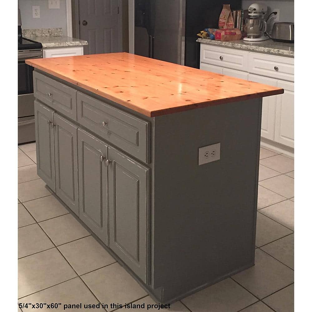 1 in. x 30 in. x 48 in. Allwood Pine Project Panel, Table Island Top with Routed Edges on One Face - Hercitys
