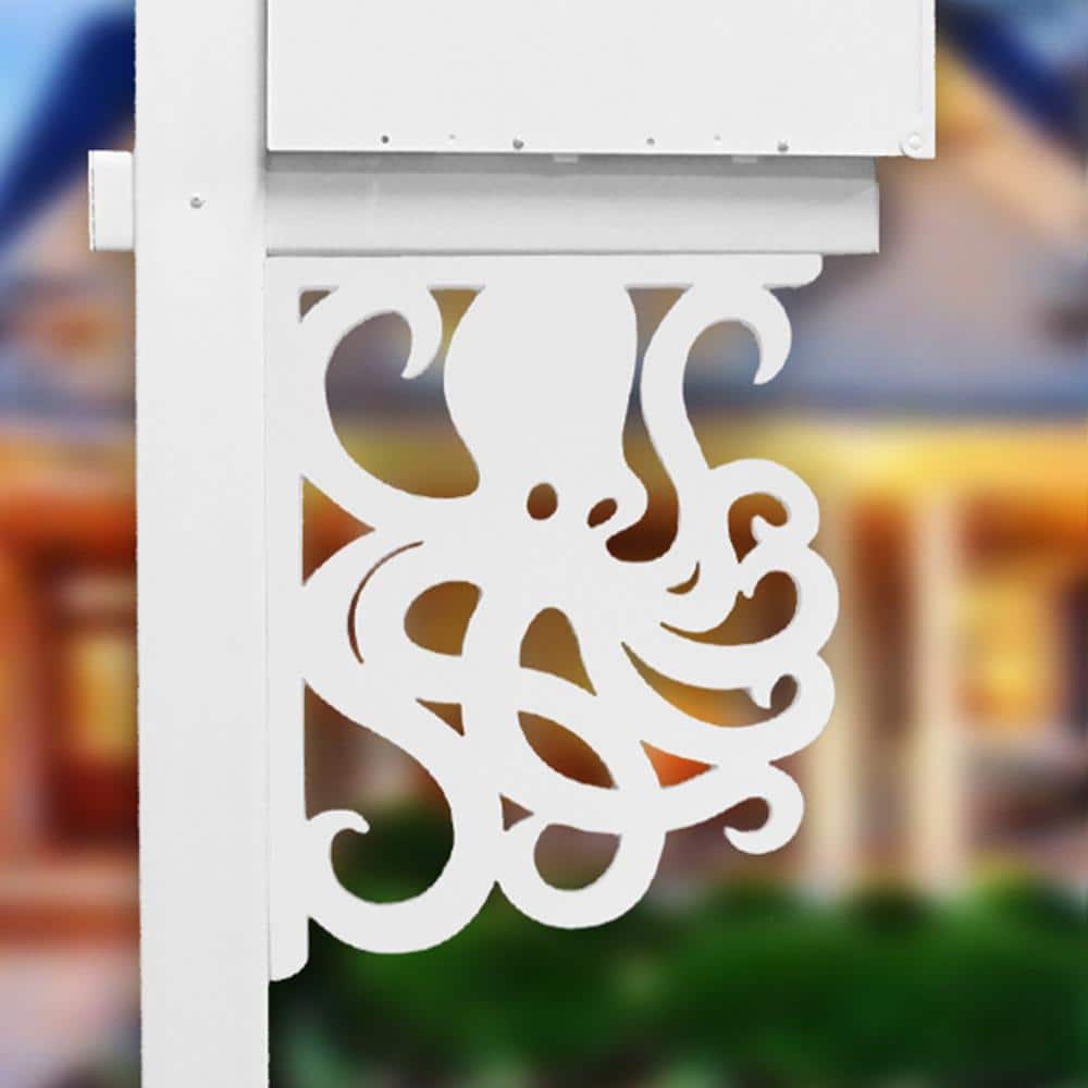 16 in. Paintable PVC Decorative Octopus Mailbox or Porch Bracket - Hercitys