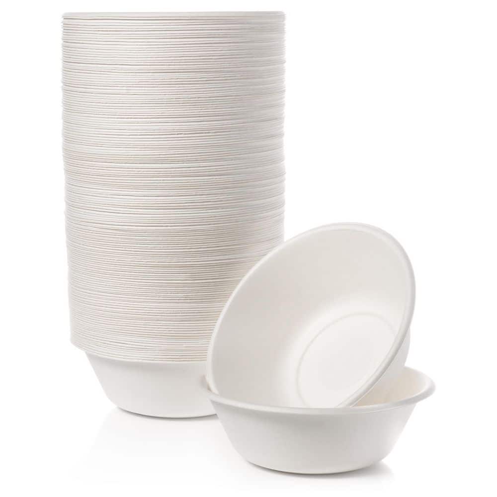 100% Compostable 18 oz. Unbleached Disposable Paper Bowls 150-Pack - Hercitys