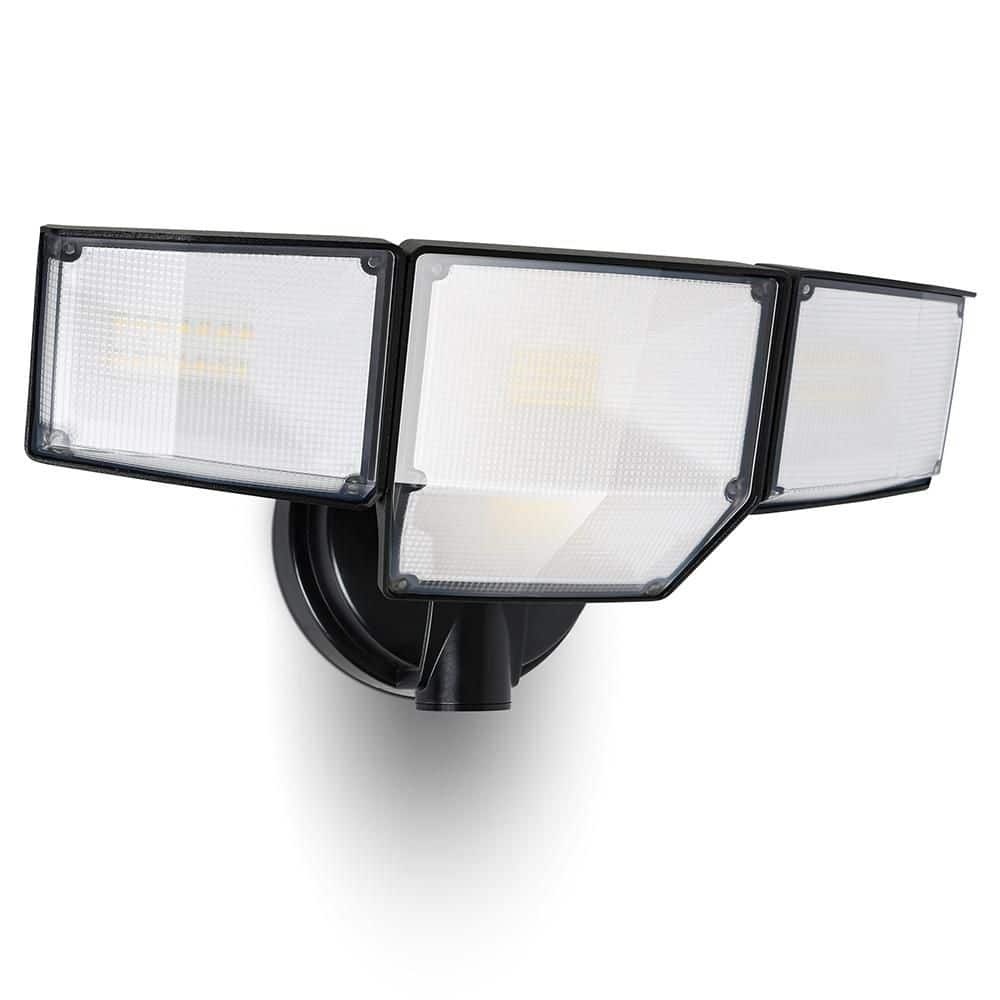 475-Watts equivalent 9000-lumens 320° Black Non Motion Sensing Integrated LED Flood Light - Hercitys