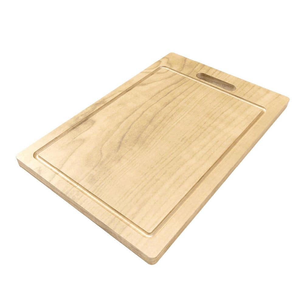 16.8 in. x 11 in. x 0.9 in. Rectangle Solid Premium Oak Hardwood Cutting Board for Workstation Kitchen Sinks - Hercitys