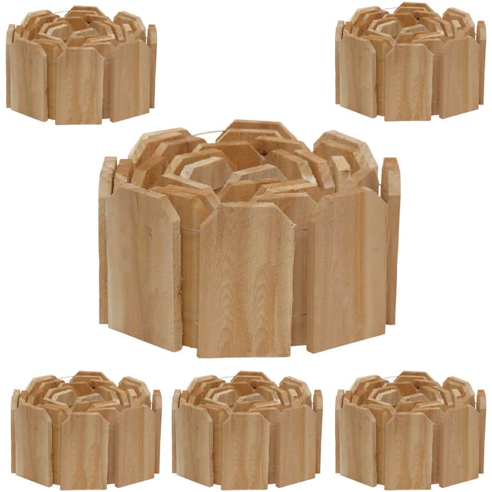 120 in. L x 0.75 in. W Cedar Wood Lawn Edging (6-Pack, 720 in. L Total) - Hercitys