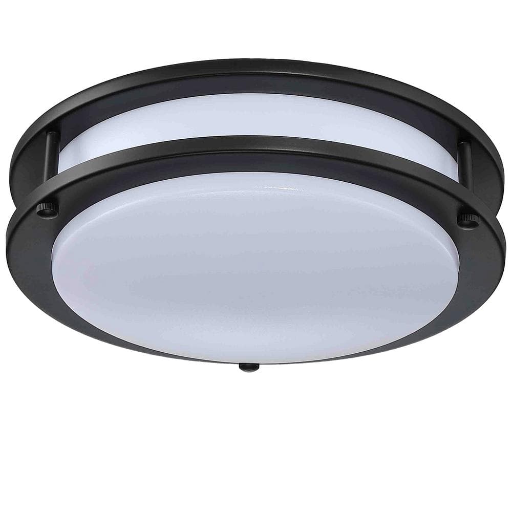 11 in. Modern Bronze 5CCT LED Integrated Flush Mount Fixture with Shade - Hercitys
