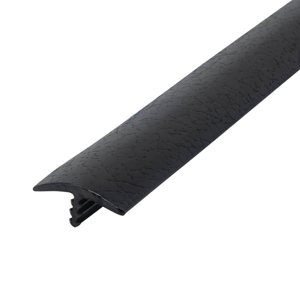 13/16 in. Black Leatherette Polyethylene Center Barb Hobbyist Pack Bumper Tee Moulding Edging 25 foot long Coil - Hercitys