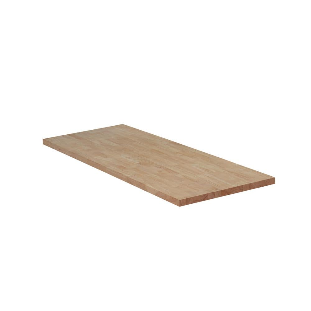 4 ft. L x 25 in. D Unfinished Hevea Solid Wood Butcher Block Countertop With Square Edge - Hercitys