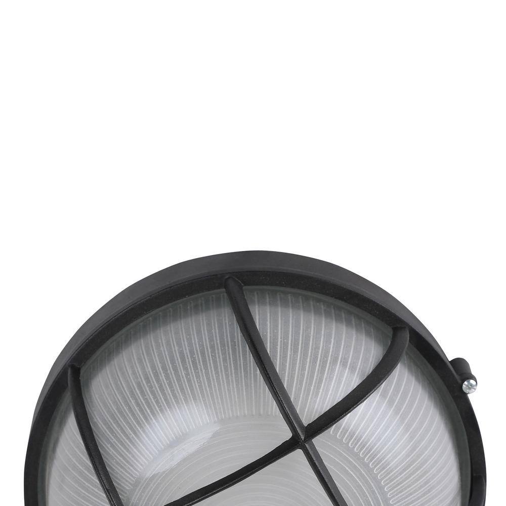 1-Light Integrated LED Flush Mount Ceiling Light in Black - Hercitys
