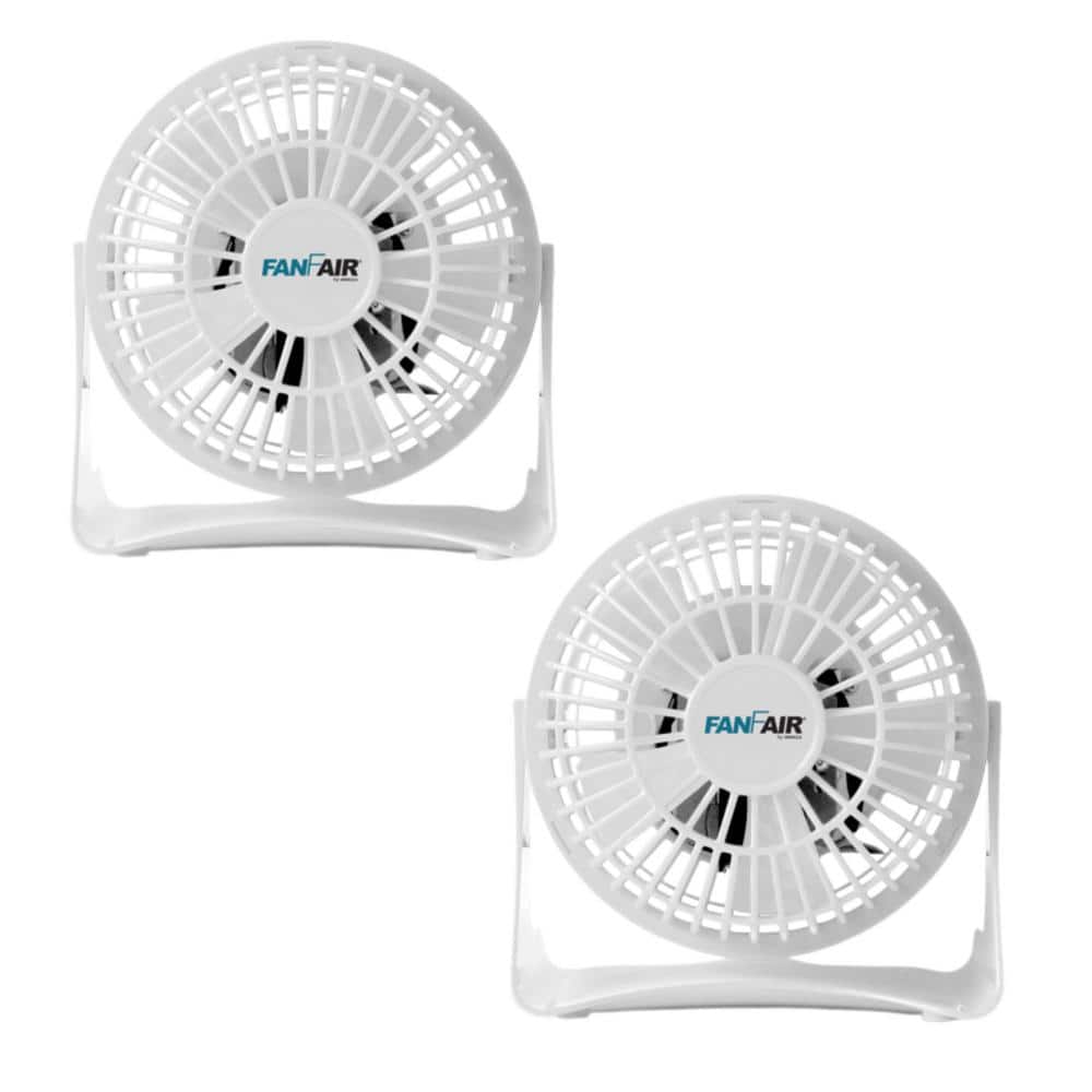 2 PACK 4 in. Desk Personal Fan in White - Hercitys