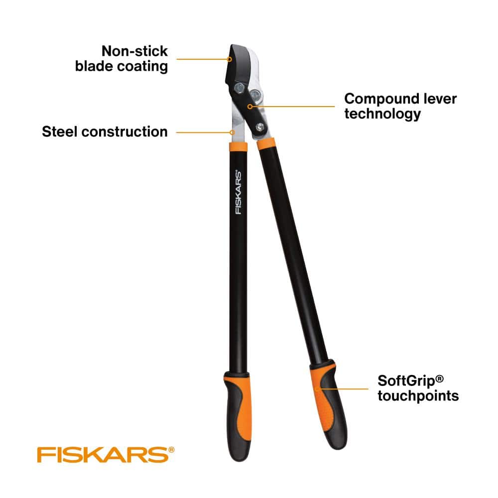 1-3/4 in. Cut Capacity Steel Blade, 28 in. Power-Lever Bypass Lopper with SoftGrip Handles - Hercitys