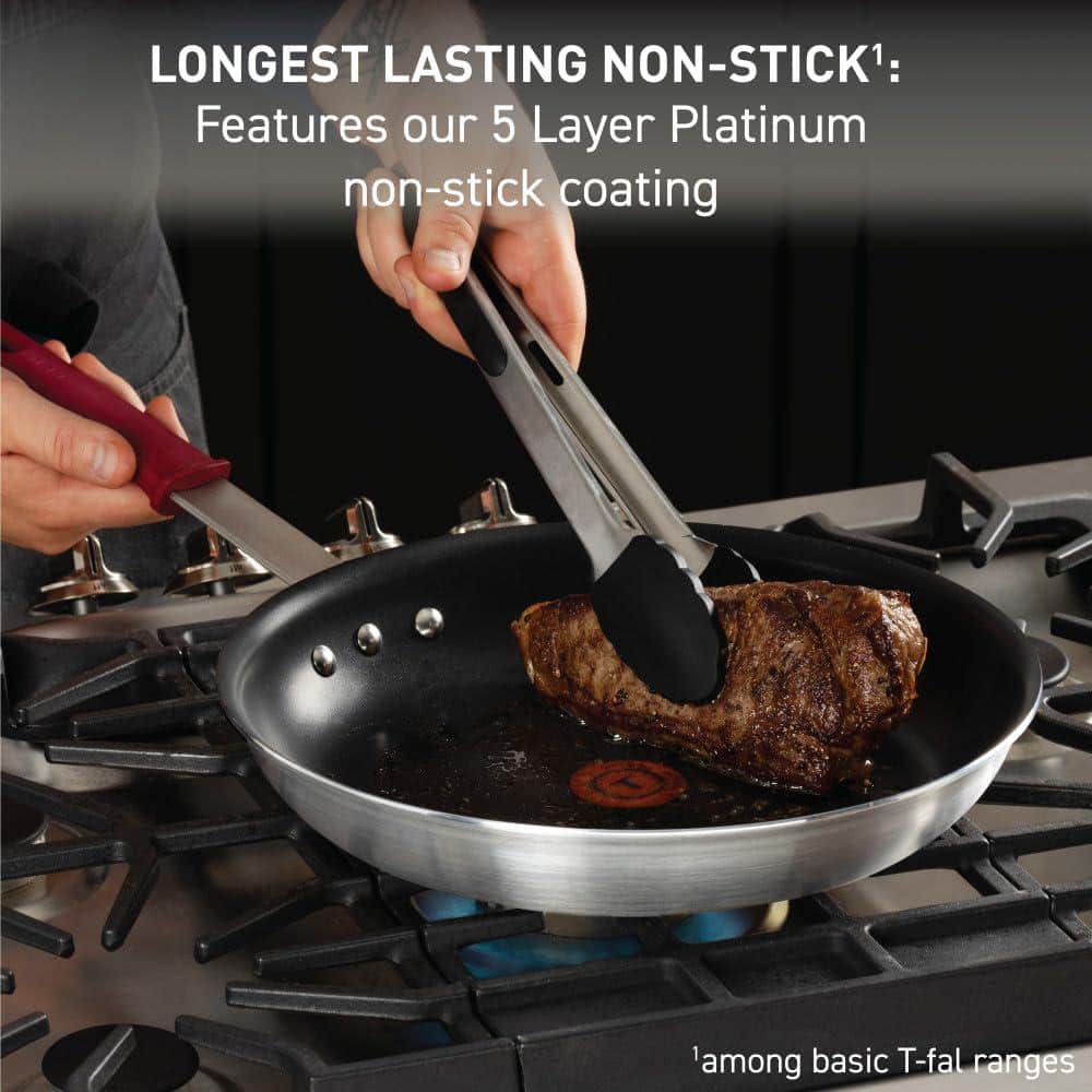 12 in. Aluminum Brushed Nonstick Frying Pan with Triple-riveted Stainless Steel Handle and Removable Silicone Sleeve - Hercitys