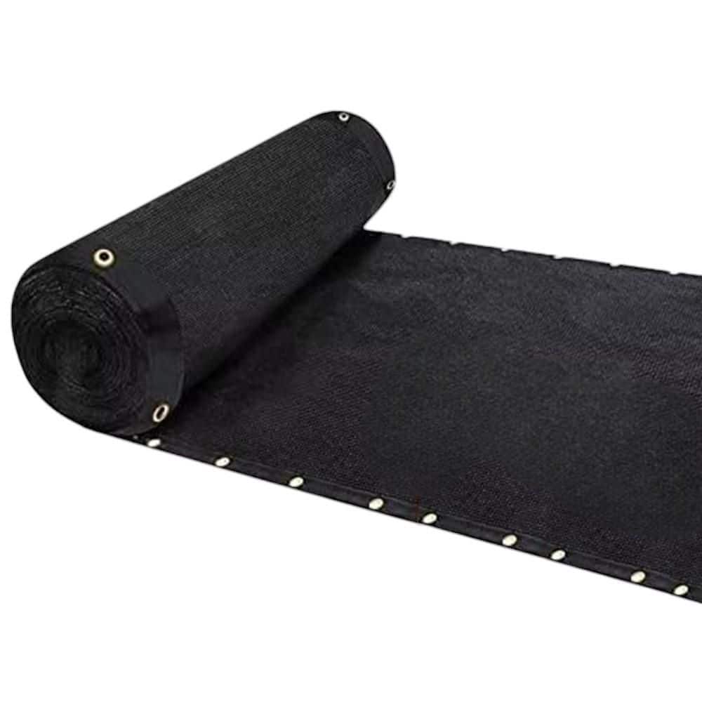 5 in. Plastic Heavy Duty Privacy Screen Fence, Black 180GSM Shade Netting for Garden and Backyard - Hercitys