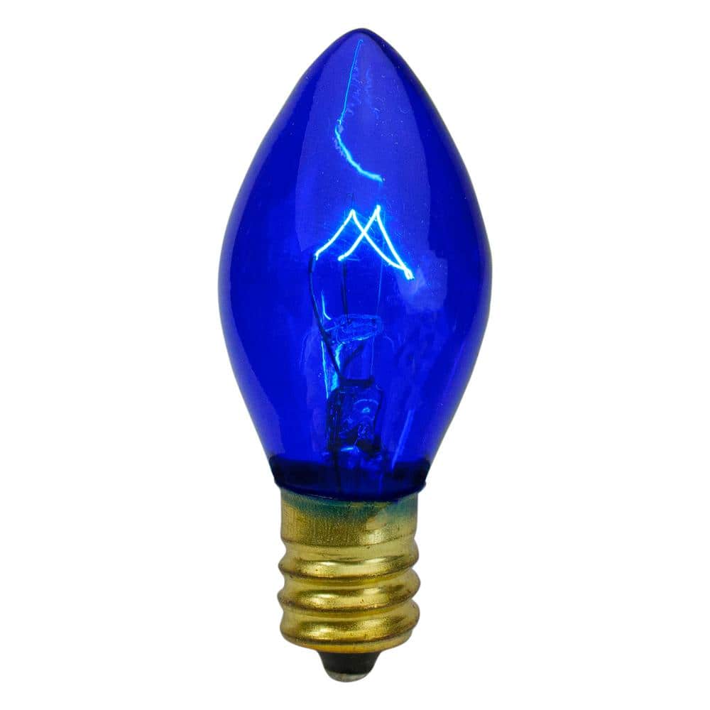 2 in. C7 Blue Transparent Christmas Replacement Bulbs (Set of 4) - Hercitys
