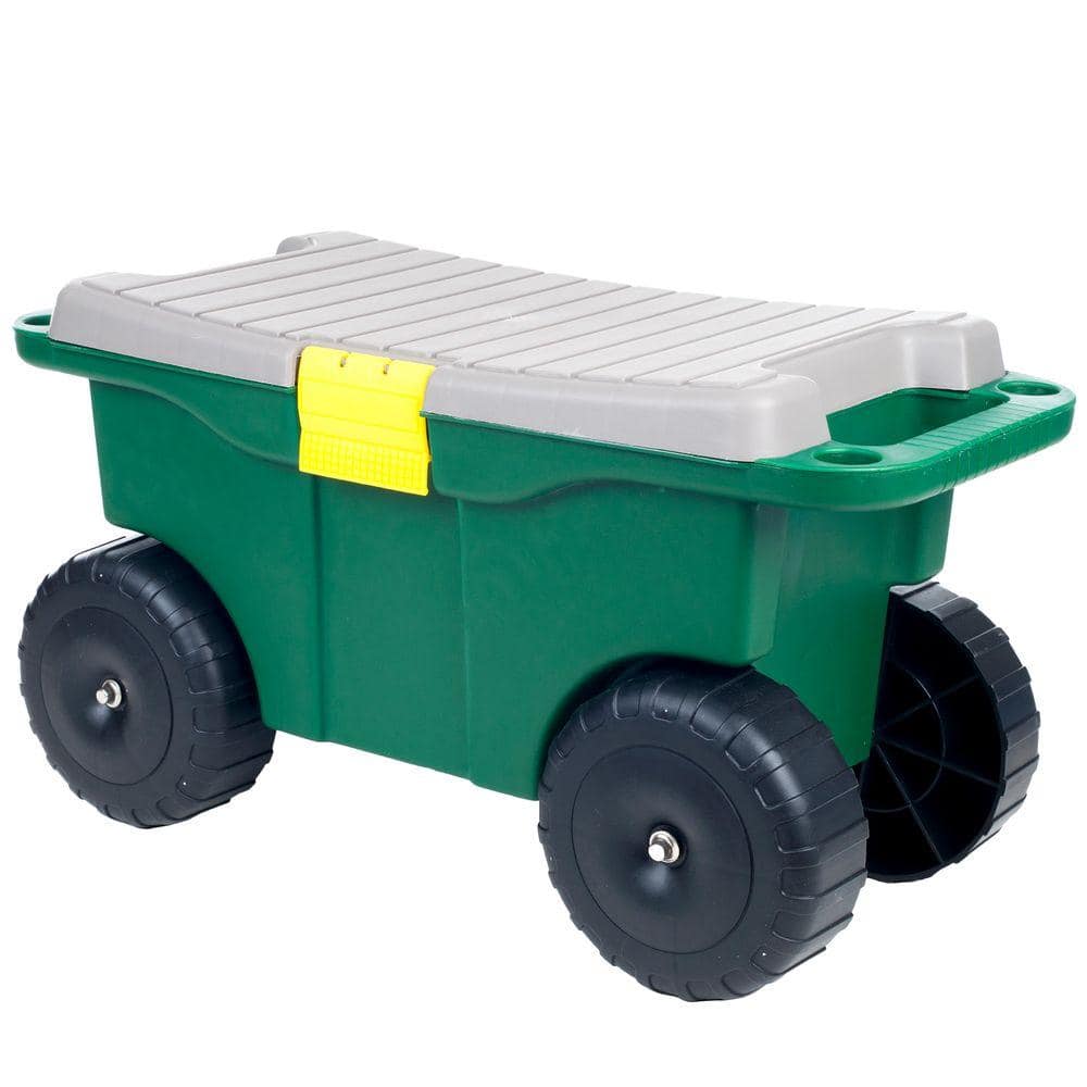 20 in. Plastic Garden Storage Cart and Scooter - Hercitys