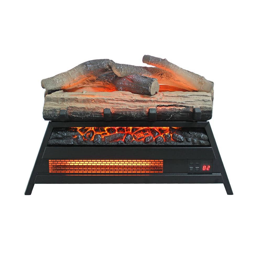 22 in. Freestanding Electric Fireplace in Antique Black with Remote Control - Hercitys