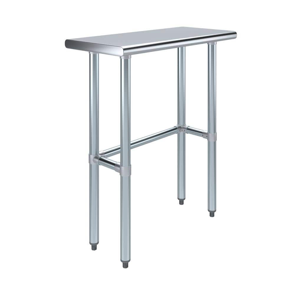 14 in. x 30 in. Stainless Steel Open Base Kitchen Utility Table : Metal Prep Table - Hercitys