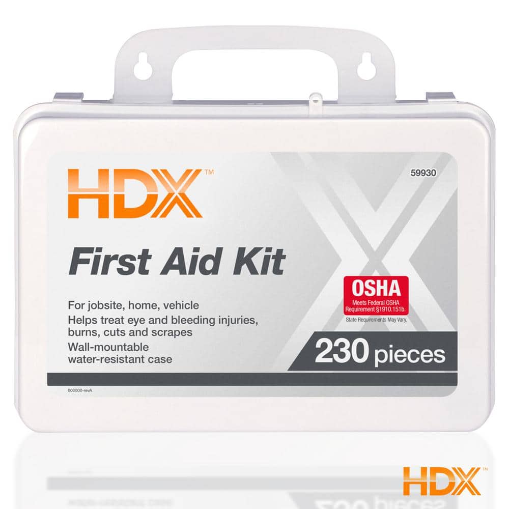 230-Piece Plastic OSHA First Aid Kit - Hercitys